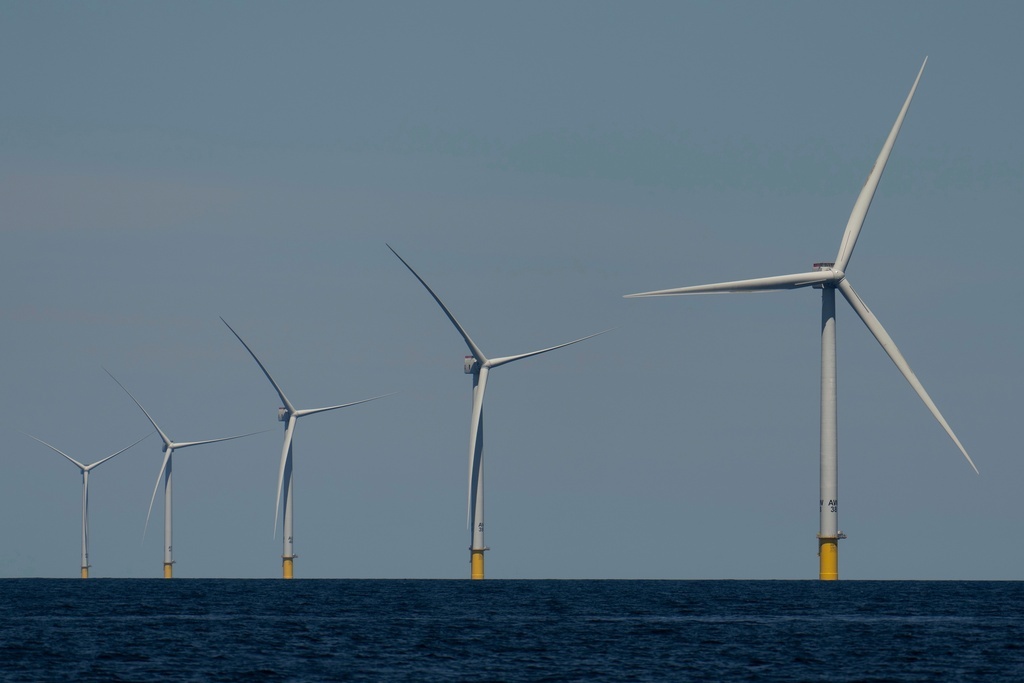 Wind turbines operate in July at the Vineyard Wind 1 offshore wind farm off the coast of Massachusetts.