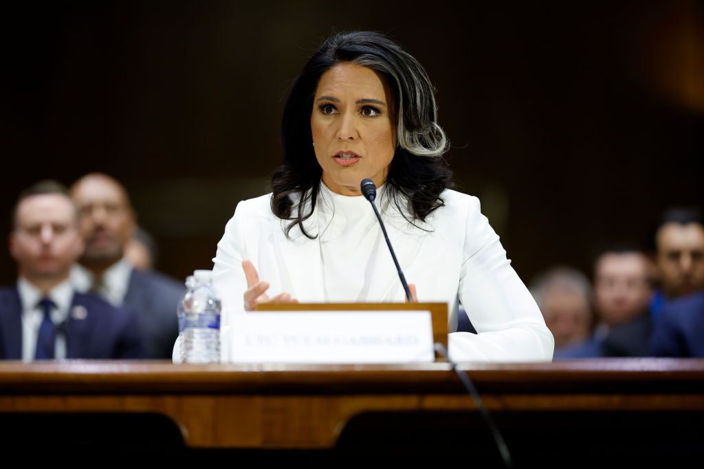 Tulsi Gabbard testifies during her confirmation hearing before the Senate Intelligence Committee on Jan. 30.