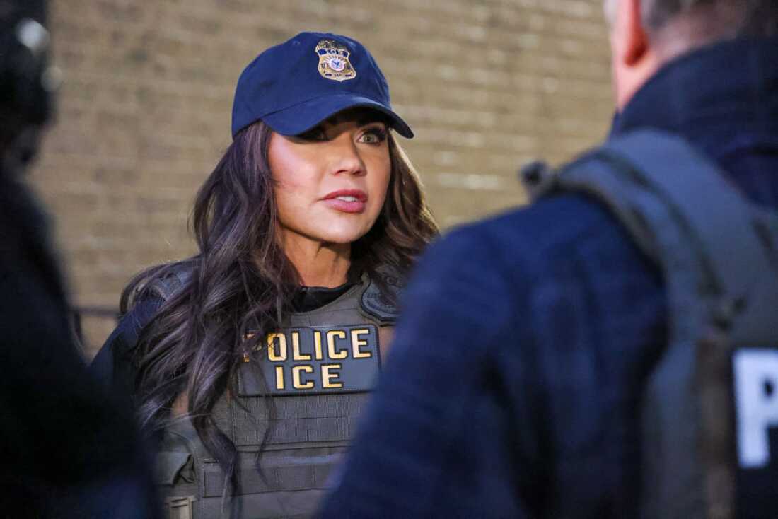 Homeland Security Secretary Kristi Noem oversaw immigration enforcement operations in New York City in January.