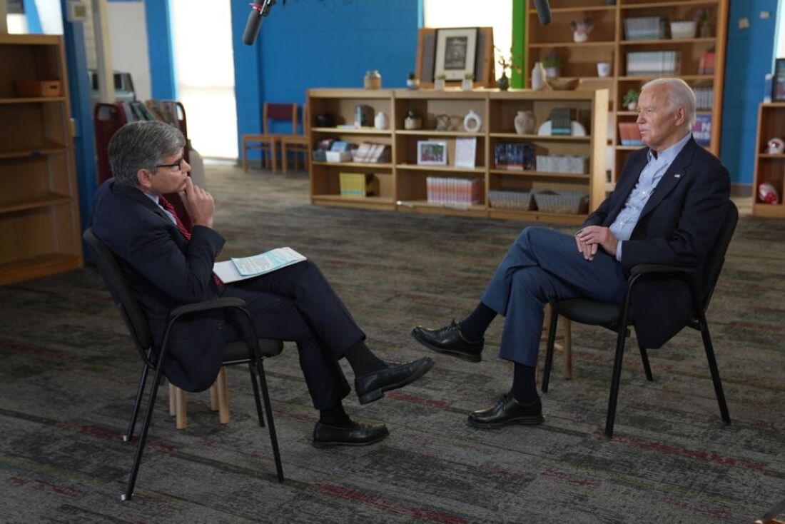 President Biden speaks with ABC's George Stephanopoulos on Friday.