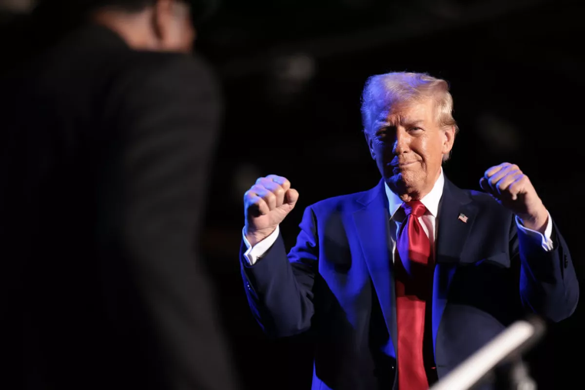 Former President Trump, Republican presidential nominee, at his campaign rally Friday in Detroit.