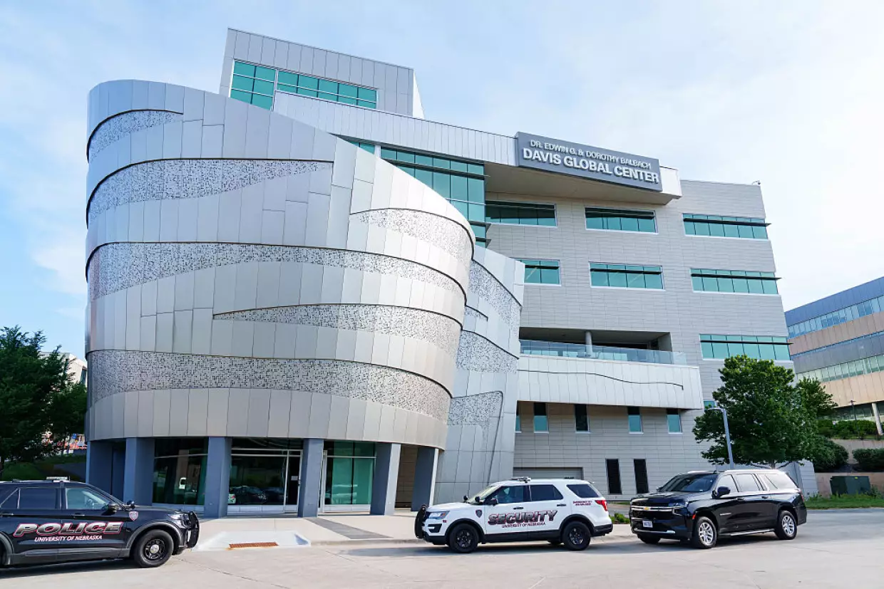 The Davis Global Center at the University of Nebraska Medical Center campus holds the National Quarantine Unit where two passengers have been ordered to remain after returning from the MV Hondius cruise ship that was hit by a hantavirus outbreak.