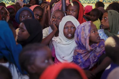 Displaced women and children in Tawilia, Darfur, Sudan.