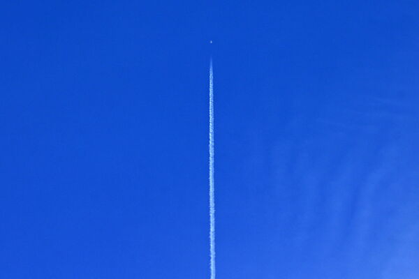 An Israeli fighter jet flies over the skies of the Nablus city in the occupied West Bank on March 20, 2026.
