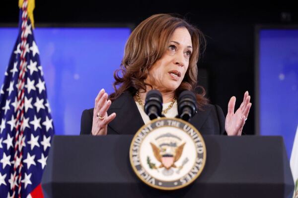 Vice President Harris makes remarks on July 17 at a screening of a documentary about Hamas’ sexual violence during the Oct. 7 attack on Israel.