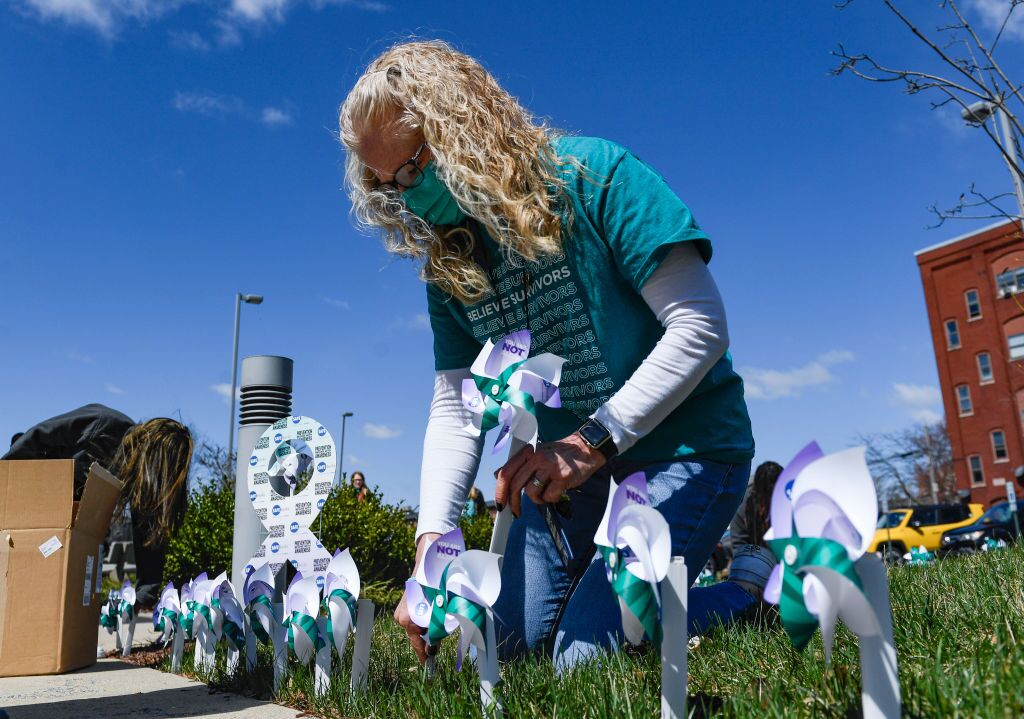In April, many communities hold events to raise awareness of sexual violence, such as this event in Reading, Pa., in 2021, put on by Safe Berks. Sexual violence prevention efforts often get funding and support from the federal government.