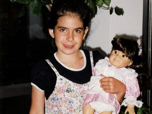 NPR's Samantha Balaban holds her Samantha doll.