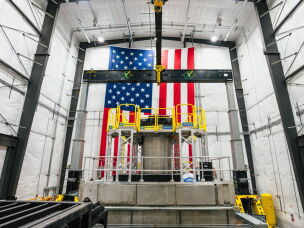Aalo Atomics' Critical Test Reactor stands inside the company's facility in Idaho Falls, Idaho. The reactor will test the nuclear core of what the company hopes will eventually be a 10-megawatt sodium-cooled reactor.