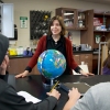 Bloomington High School South science teacher Kirstin Milks leads a lesson on human-caused climate change and technologies that could help reduce greenhouse gas emissions.