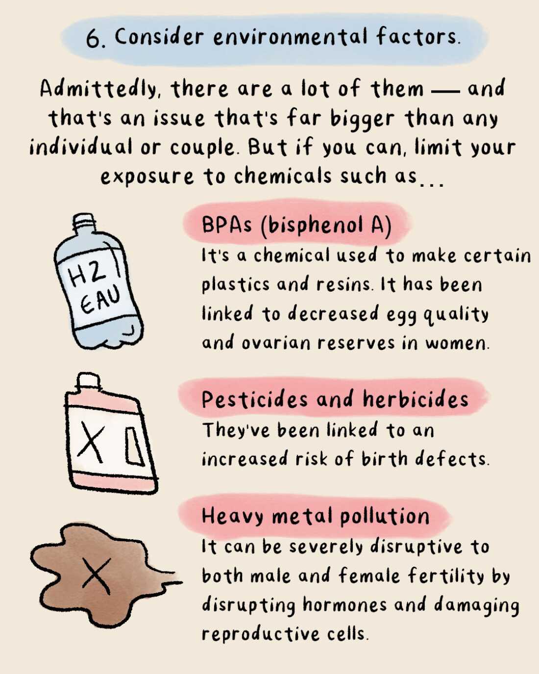 Consider environmental factors.