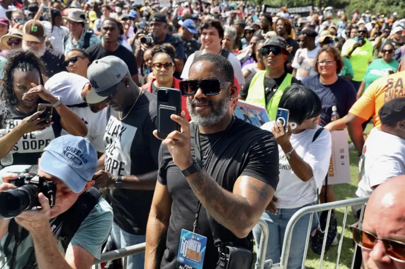 Mitchell S. Jackson at the 60th anniversary of the March on Washington. For Jackson, the 250th is not a true celebration of American freedom, since so many people were enslaved at the time.