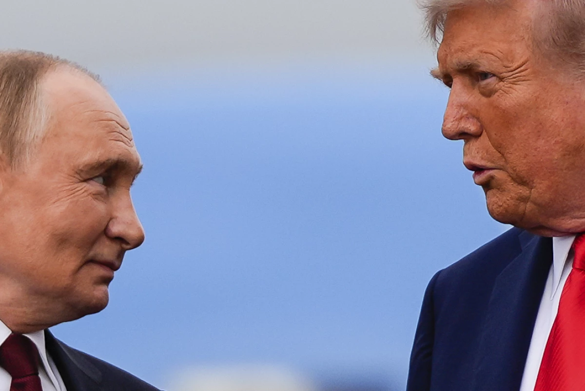President Donald Trump and Russia's President Vladimir Putin talk, Friday, Aug. 15, 2025, at Joint Base Elmendorf-Richardson, Alaska.