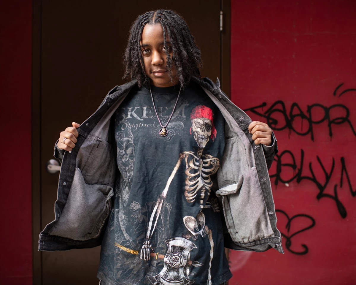 Hireath Magee, a 2022 graduate of Ogden International High School, in Chicago, 2024.