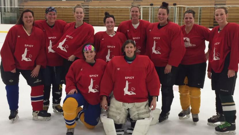 (Lower right) Sabrina Hansen, 46, was a mechanical engineer with the the U.S. Army Corps of Engineers, as well as a goalie for a team in the Anchorage Women's Hockey League.