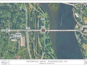 The Trump administration's proposal for the arch includes this map, showing how Memorial Circle is situated between multiple historic landmarks.
