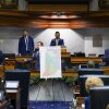 Members of the Indiana Senate debate the redistricting plan backed by President Trump in the state capitol Thursday.