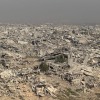 A view of the destroyed Shujaiya neighborhood on the outskirts of Gaza City, from an Israeli military outpost in northern Gaza, on Wednesday.