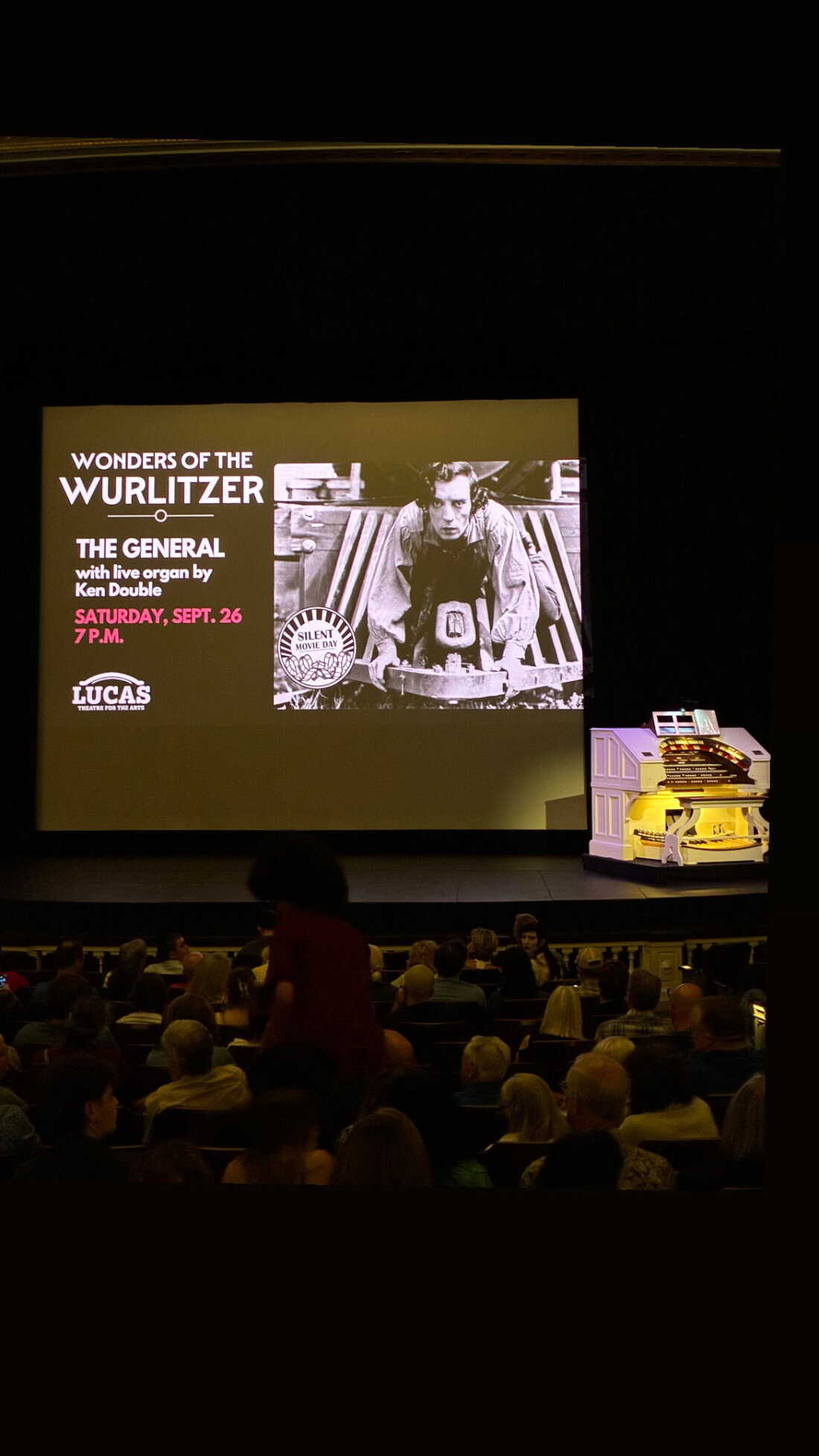 The Wurlitzer itself on stage at the Lucas Theatre.