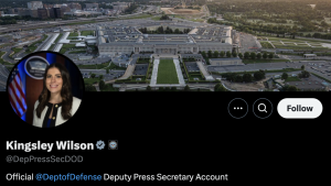 Department of Defense deputy press secretary Kingsley Wilson's account on X shows that she has thousands of followers.