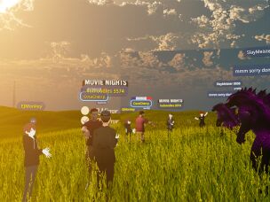 Cru missionaries evangelize in a VRChat world this January.