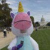 Scott Rohrbach, a senior optical engineer at NASA, came to the Oct. 18 No Kings rally in Washington, D.C., dressed as a unicorn. He said he wanted to counteract the Republican narrative that protesters like him are hate-filled, anti-American radicals.