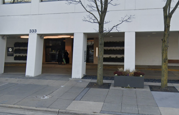 Video footage shows that Dvontaye Mitchell, 43, was held on the ground by multiple security guards near the entrance of the Hyatt Regency Hotel in downtown Milwaukee; he was declared dead soon afterward. The area where police say the struggle took place is seen here in a Google Maps image from 2022.