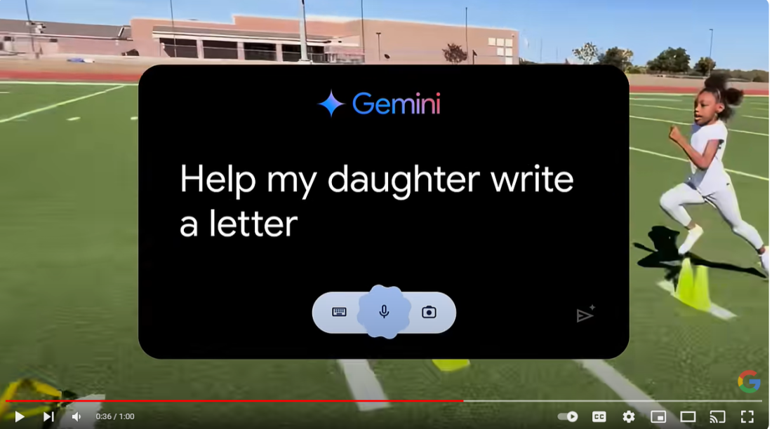 In a Google ad during the Olympics, a dad uses AI tool Gemini to write a letter from his daughter to star hurdler Sydney McLaughlin-Levrone.