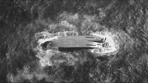 A U.S. Coast Guard HC-130 Hercules airplane crew assigned to Coast Guard Air Station Barbers Point flies over an overturned vessel offshore SaipanSaturdayApril 182026while searching for a missing vesselthe Marianathat experienced an engine failure April 15.