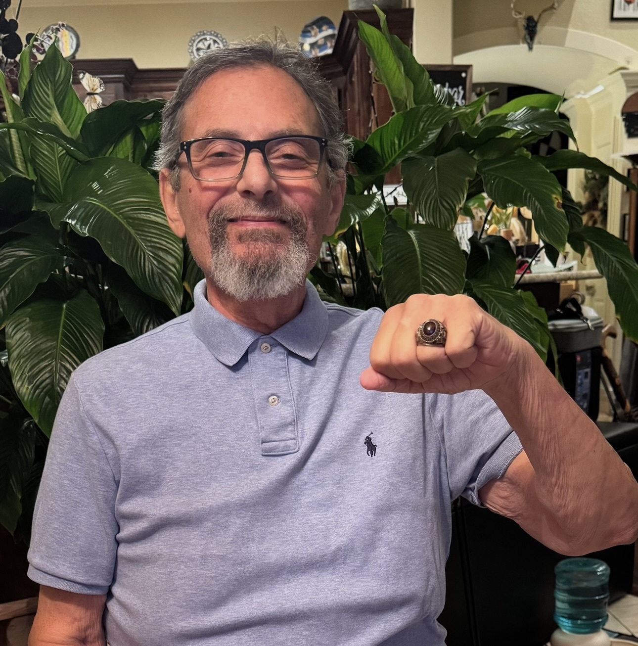 Al DiStefano with the ring he received upon graduating from Fordham University in 1969. The ring was found by David Orlowski using a metal detector just a few miles from where DiStefano says he lost it.