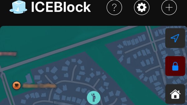 A screenshot of what ICEBlock looks like for iPhone users.
