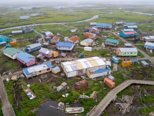 Kipnuk 10 months after ex-typhoon Halong hit Alaska's coast in October of 2025.