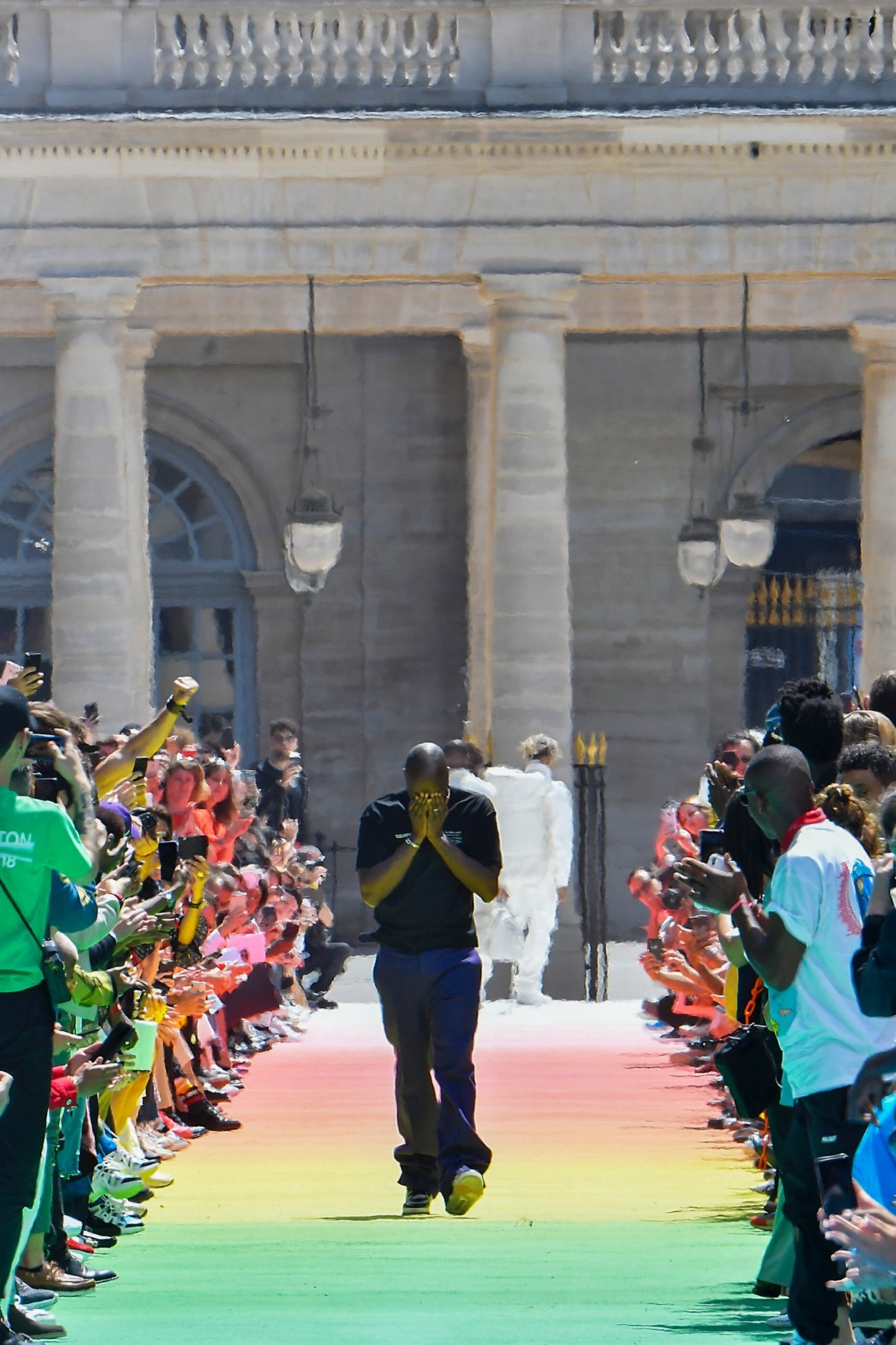 Virgil Abloh's first runway show for Louis Vuitton in Paris in 2018.