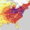 A map from the National Integrated Heat Health Information System shows a much of the eastern U.S. in the grip of a heat dome.