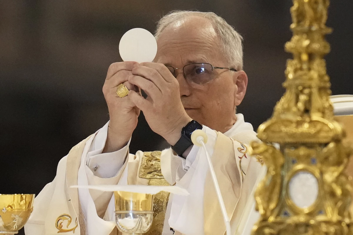 Pope Leo XIV presides over a Mass in the St. John Lateran Basilica, formalizing his role as bishop of Rome in Rome on Sunday.