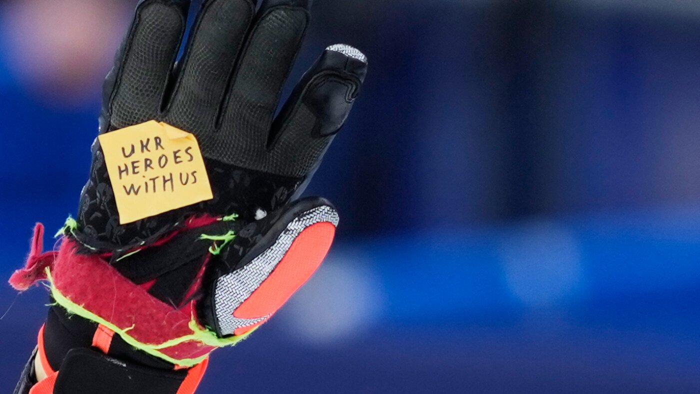 Ukrainians rally in support of Olympian Vladyslav Heraskevych, banned for his helmet