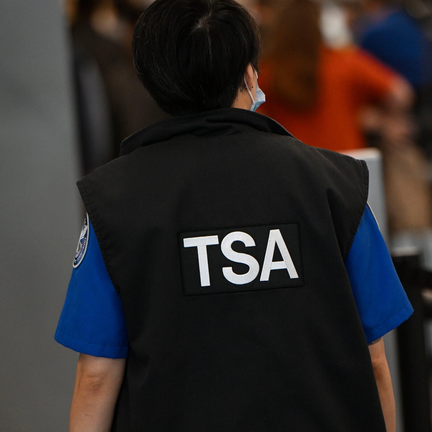 A TSA agent looks on at O'Hare Airport in Chicago, Thursday, March 26, 2026. (AP)