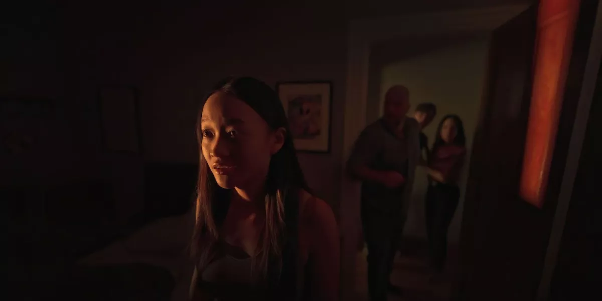 In Presence, Chloe (Callina Liang) is the first to pick up on strange phenomena in the family's new home.
