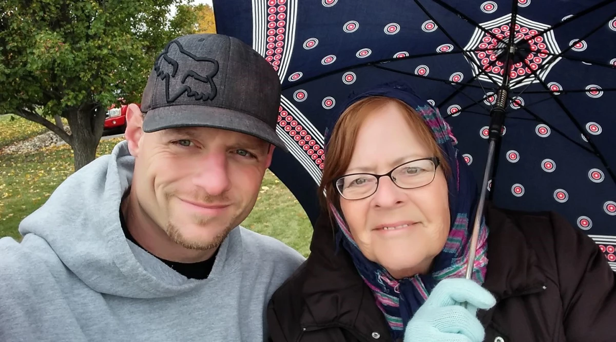 Luke Thornhill and his mother, Nancy Richardson, in an undated photo.