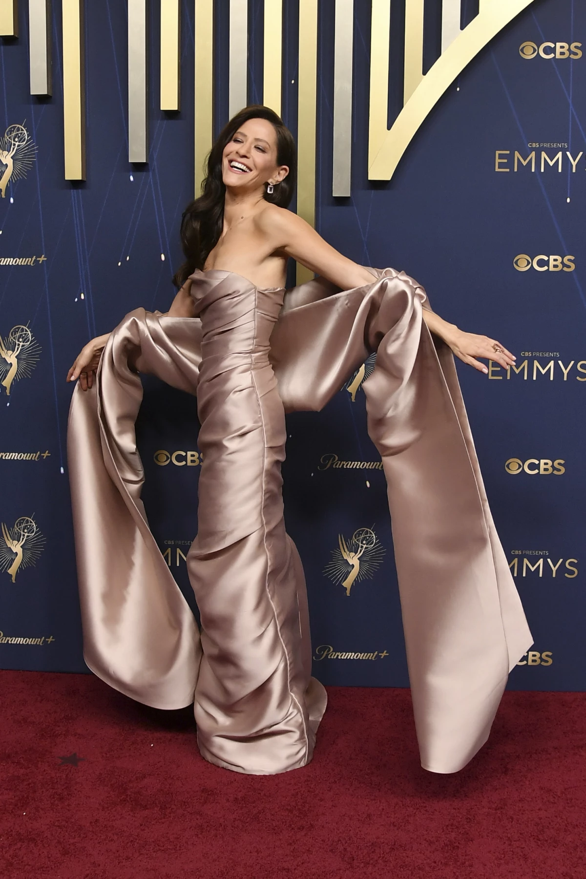 Jackie Tohn arrives at the 77th Primetime Emmy Awards on Sunday, Sept. 14, 2025, at the Peacock Theater in Los Angeles. (Photo by Richard Shotwell/Invision/AP)