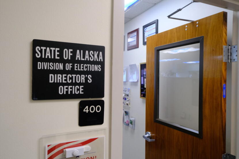 The Alaska Division of Elections director's office in Downtown Juneau is seen on Aug. 26, 2026.