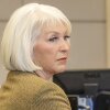 Tina Peters, former Mesa County, Colo., clerk, listens during her trial on March 3, 2023.