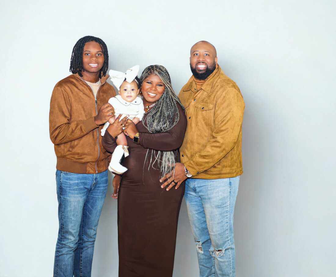 Nadia Gramby, her husband Shamar and their two kids.