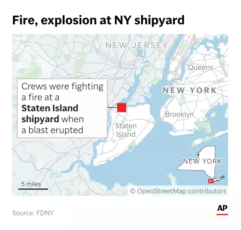 A blast at a shipyard on New York's Staten Island Friday injured several people, fire officials say.