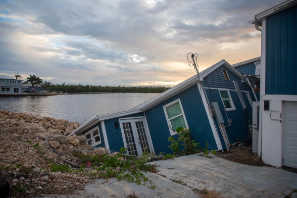 A damaged home in Matlacha, Fla., two years after Hurricane Ian.
