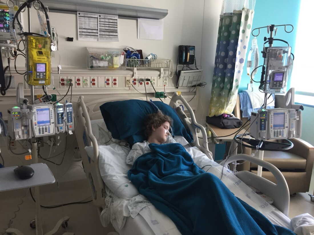 Taya Hailstone is shown during her treatment for Hodgkin lymphoma. Though she has been in remission for five years, she deals with lasting effects from the disease.