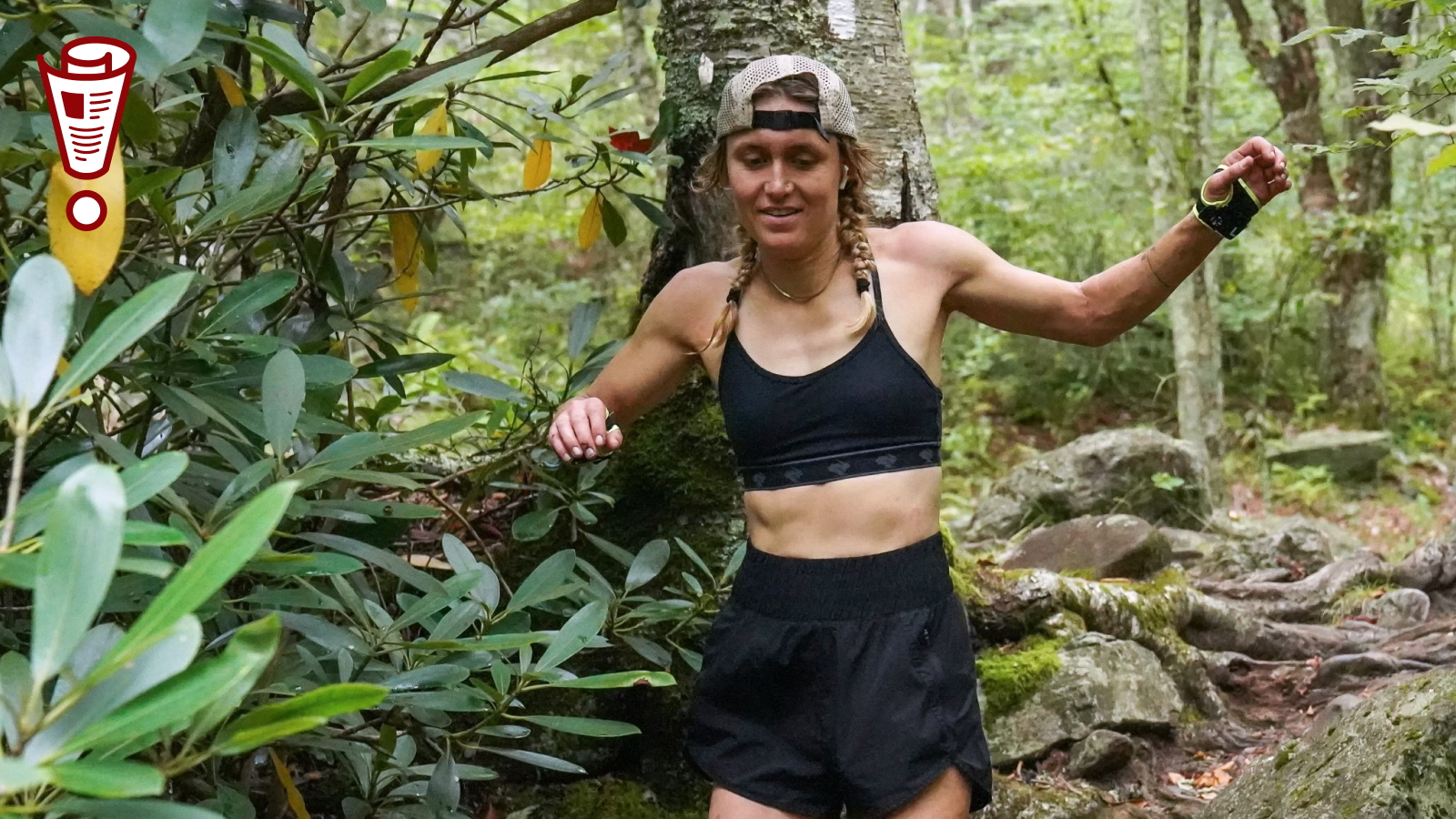 Tara Dower runs the Appalachian Trail during her record-setting speed-hike