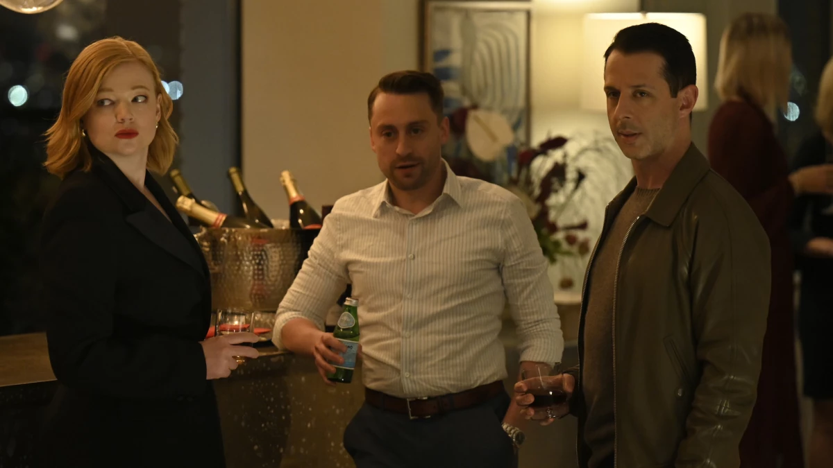 Sarah Snook (shown here with Kieran Culkin and Jeremy Strong) won an Emmy Award for her portrayal of Shiv Roy on the HBO series Succession.