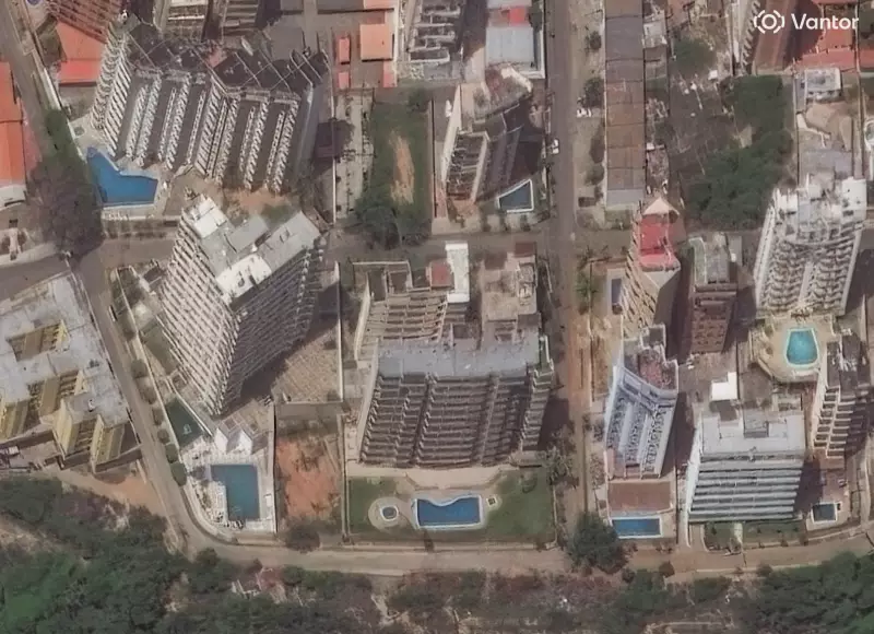Apartment buildings in La Guaira, Venezuela, pictured before the earthquakes on 22 June 2026.