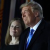Then-President Donald Trump stands next to Judge Amy Coney Barrett before her ceremonial swearing-in for the position of the U.S. Supreme Court Associate Justice in 2020.