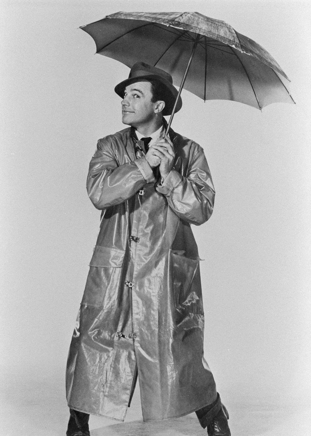 Gene Kelly in a photo taken during the filming of the movie Singin' in the Rain.